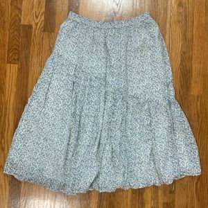 American Eagle Asymmetrical Floral Midi Skirt